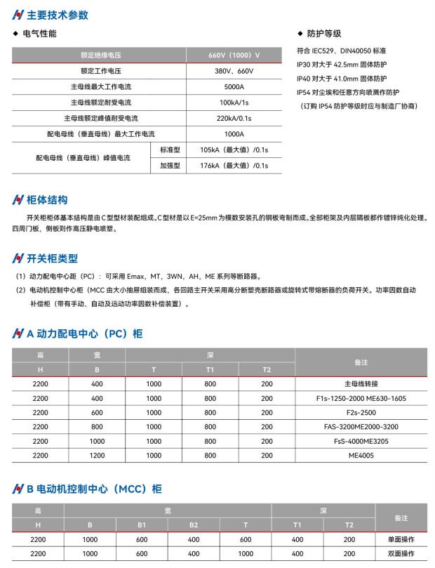 MNS低壓抽出式成套開關設備